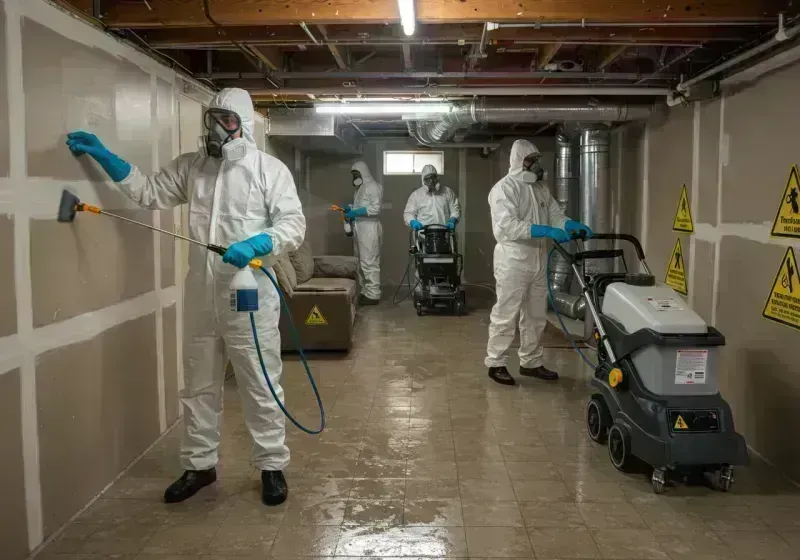 Basement Moisture Removal and Structural Drying process in Wright County, MO